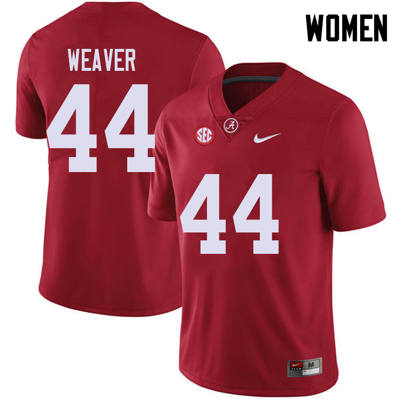 Alabama Crimson Tide Women's Cole Weaver #44 Red NCAA Nike Authentic Stitched 2018 College Football Jersey UY16L33JC